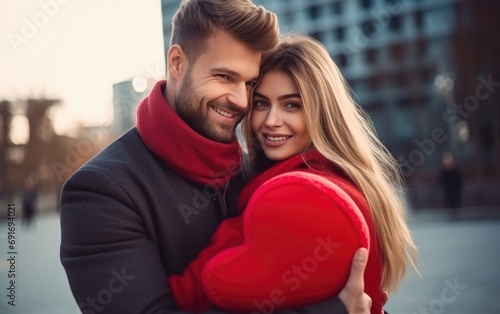 A happy beautiful couple hu...