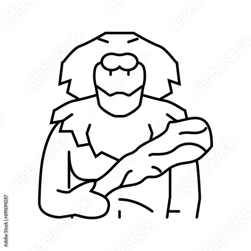 heracles greek god ancient line icon vector. heracles greek god ancient sign. isolated contour symbol black illustration
