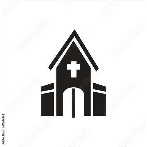 church vector icoon line template