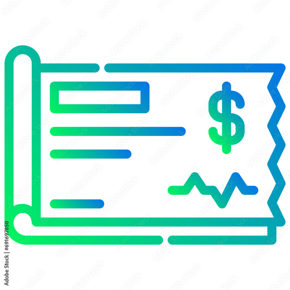 checkbook. vector single icon with a dashed line gradient style. suitable for any purpose. for example: website design, mobile app design, logo, etc. checkbook. vector single icon with a dashed line gradient style. suitable for any purpose. for example: website design, mobile app design, logo, etc.
