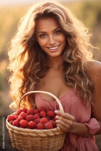 A smiling beautiful woman w...