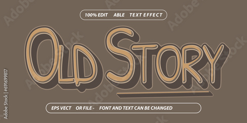 brown old story simple editable text effect