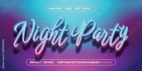 modern night party simple editable text effect