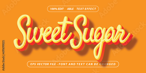 orange sweet sugar simple editable text effect