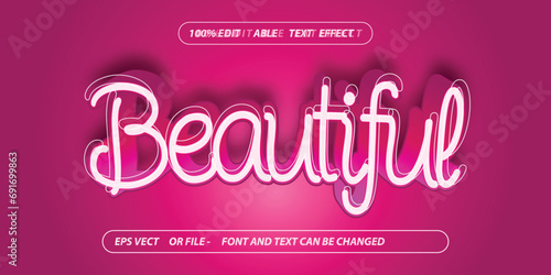 pink beautiful simple editable text effect photo