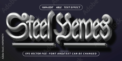 steel heroes simple editable text effect