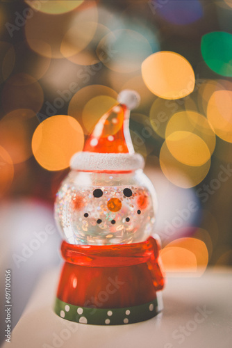 snowman with christmas tree