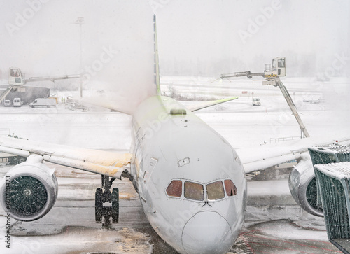 deicing of aircraft photo