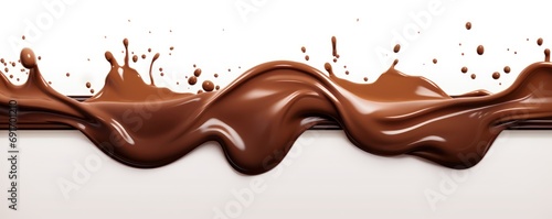 Delicious flowing melted chocolate border illustration with transparent background 