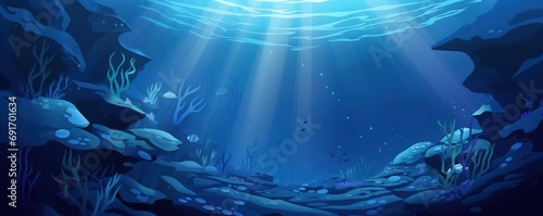 Vector blue underwater landscape background  © GalleryGlider