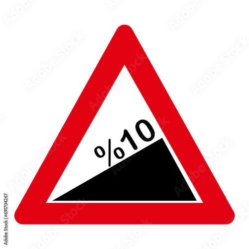 Steep Slope 10% Sign