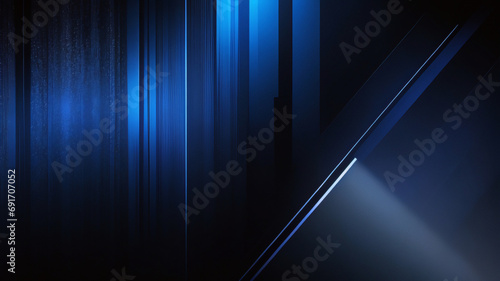 黒の背景テクスチャに抽象的な青。ダイナミックな曲線とぼかしパターン。詳細なフラクタル グラフィックス。科学と技術の概念。