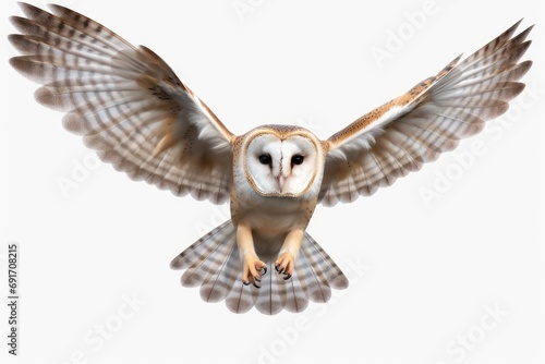 Flying Barn Owl (Tyto alba)