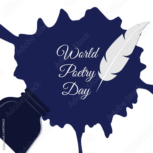 World Poetry Day flat vector illustration
