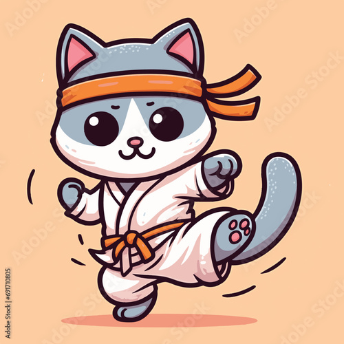 A cute cat who loves Kung Fu
