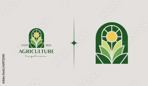 Leaf Flower Tree monoline. Universal creative premium symbol. Vector sign icon logo template. Vector illustration