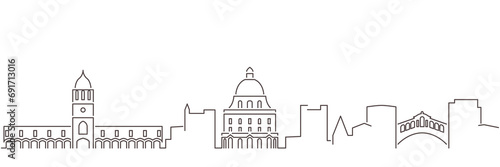 Oxford Dark Line Simple Minimalist Skyline With White Background