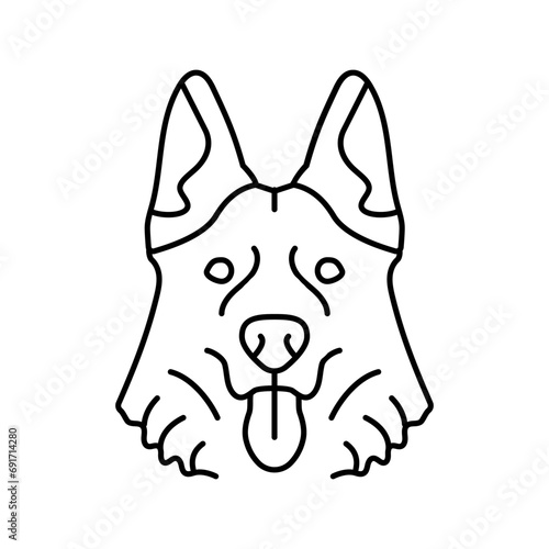 german shepherd dog puppy pet line icon vector. german shepherd dog puppy pet sign. isolated contour symbol black illustration