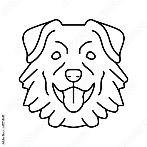 australian shepherd dog puppy pet line icon vector. australian shepherd dog puppy pet sign. isolated contour symbol black illustration