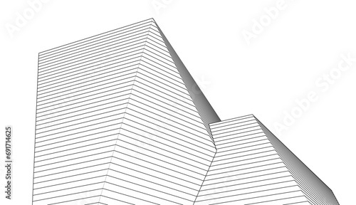 Architectural 3d drawing vector background