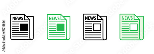 Newspaper icon set. news paper vector sign