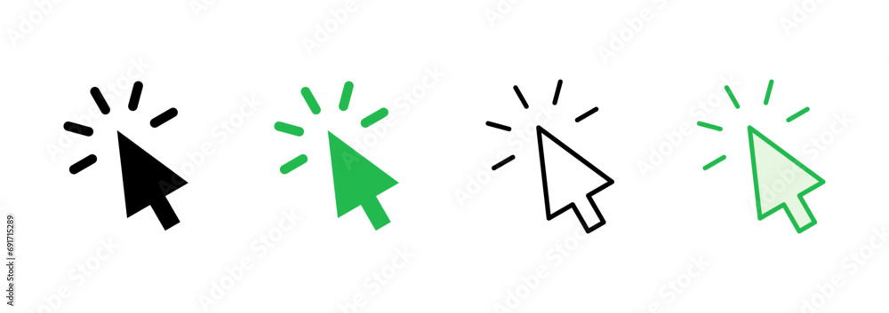 Click icon set. pointer arrow icon. cursor icon vector Click icon set. pointer arrow icon. cursor icon vector