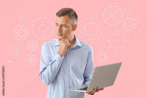 Thoughtful businessman with...