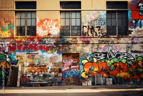 A urban style with graffiti tags on building wall  © GalleryGlider