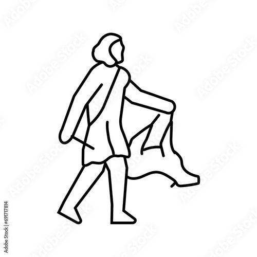 hunting gathering human evolution line icon vector. hunting gathering human evolution sign. isolated contour symbol black illustration