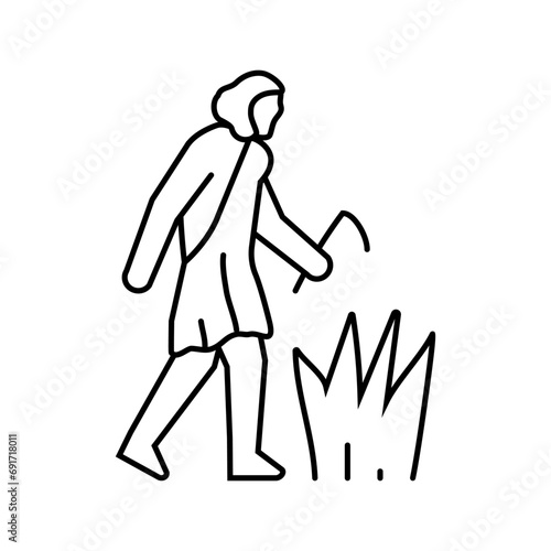 agricultural revolution human evolution line icon vector. agricultural revolution human evolution sign. isolated contour symbol black illustration