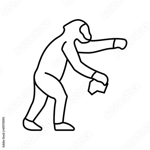australopithecus human evolution line icon vector. australopithecus human evolution sign. isolated contour symbol black illustration