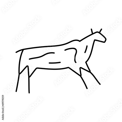 cave paintings human evolution line icon vector. cave paintings human evolution sign. isolated contour symbol black illustration