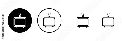 TV vector icons set. Television icon
