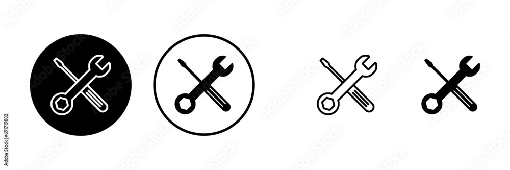 Repair icons set. Wrench and screwdriver icon. settings vector icon. Maintenance Repair icons set. Wrench and screwdriver icon. settings vector icon. Maintenance