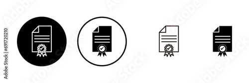 License icons set. Approved or Certified Medal Icon
