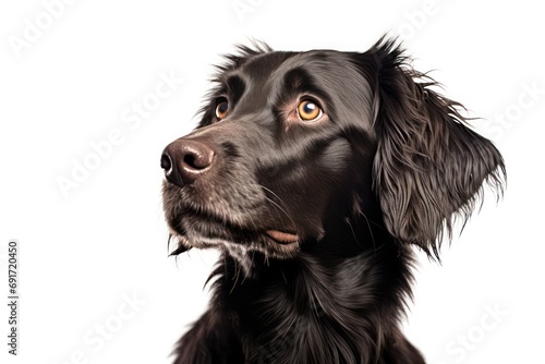 portrait of a dog isolated on white