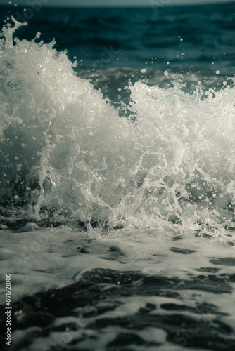 Wallpaper Mural Blue sea waves, coastline shore ocean summer water Torontodigital.ca