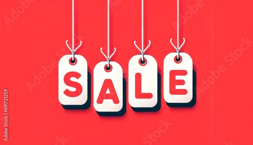 Three Sale Tags Hanging