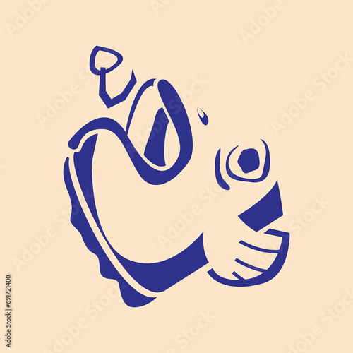 fish head vector illustration design in bright blue, abstract and minimalist style suitable for wallpaper and t-shirt designs