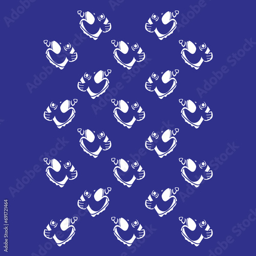 Abstract fish head pattern vector design in blue can be used as wallpaper or background