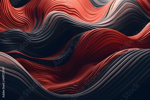 The ever-changing fluid waves in the abstract background create a constantly shifting pattern, conveying a vibrant sense of movement and liveliness to the scene. photo