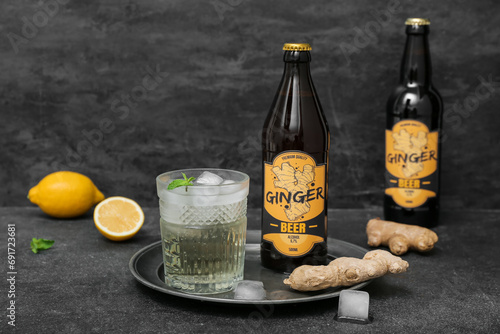 Glass of fresh ginger beer ...