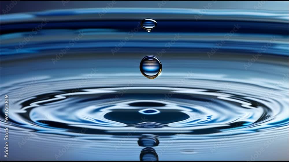 As Ripples Perfect concentric ripples created by a water droplet falling onto a ...