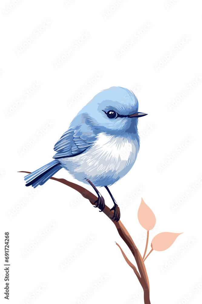 Blue jay isolated on white background, vector illustration