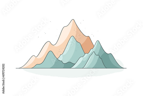 Simple illustration of mountains  pastel. colors  vector 