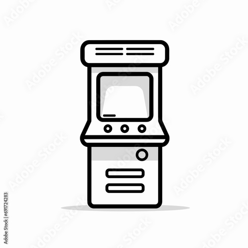 Video arcade game old school,  black vector simple illustration 