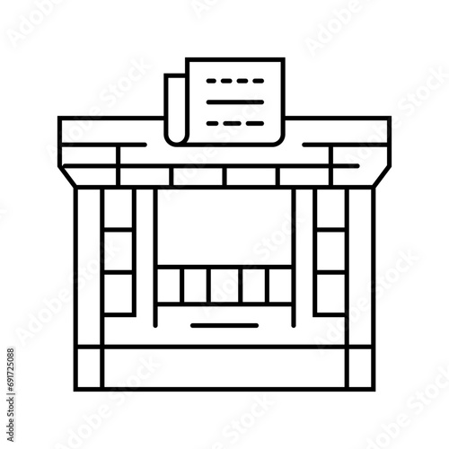 newsstand news media line icon vector. newsstand news media sign. isolated contour symbol black illustration