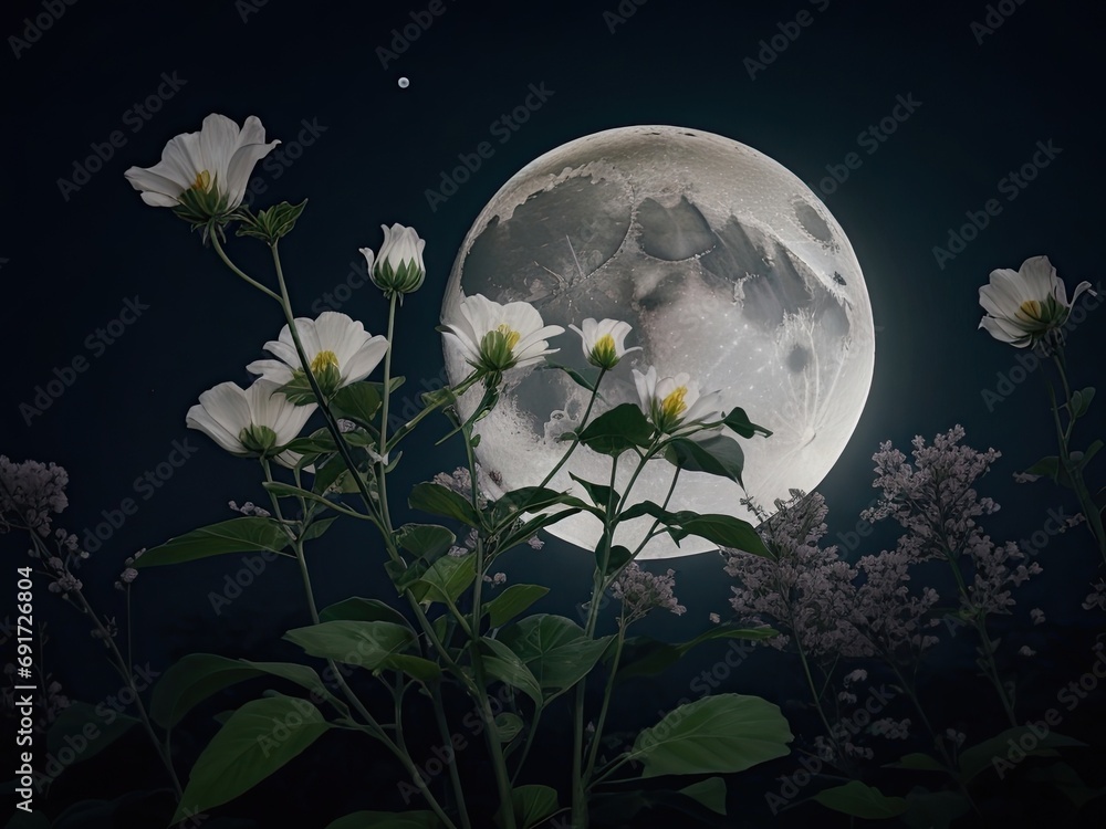night moon flower generative ai