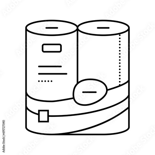 white roll paper towel line icon vector. white roll paper towel sign. isolated contour symbol black illustration
