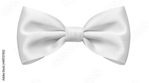 Vibrant White Ribbon necktie: A Gleaming Elegance on a Transparent Background - AI Generative photo